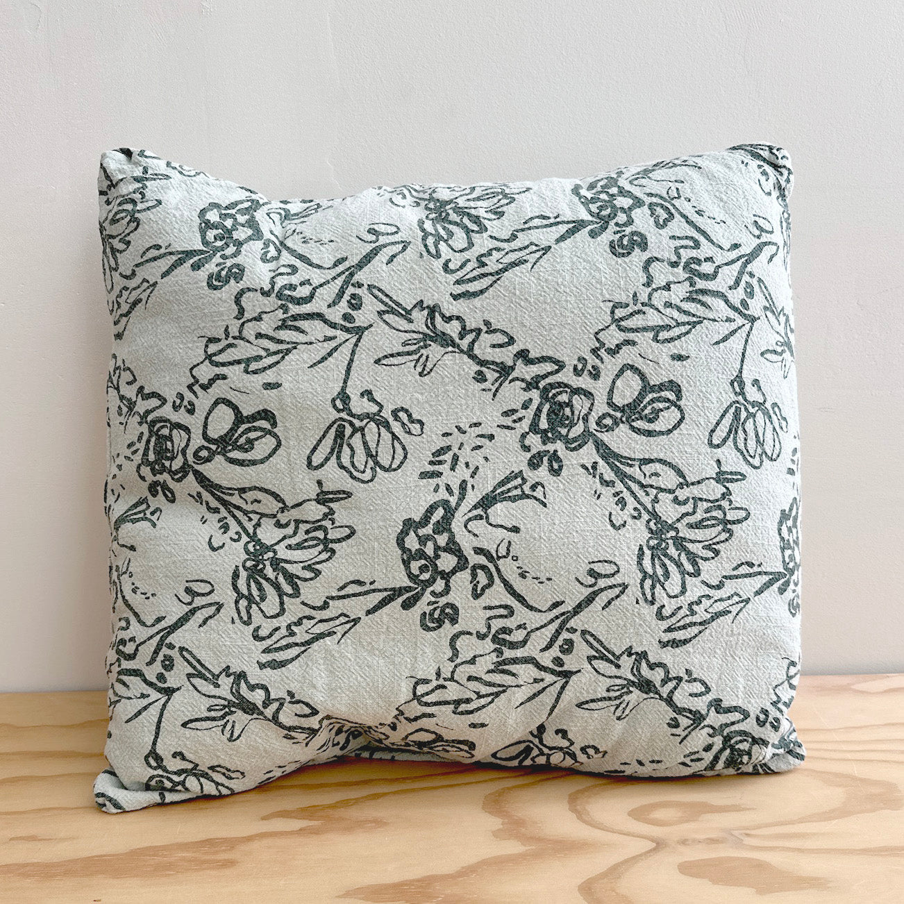 The Square Throw Pillow - Lattice in Pine and Sage