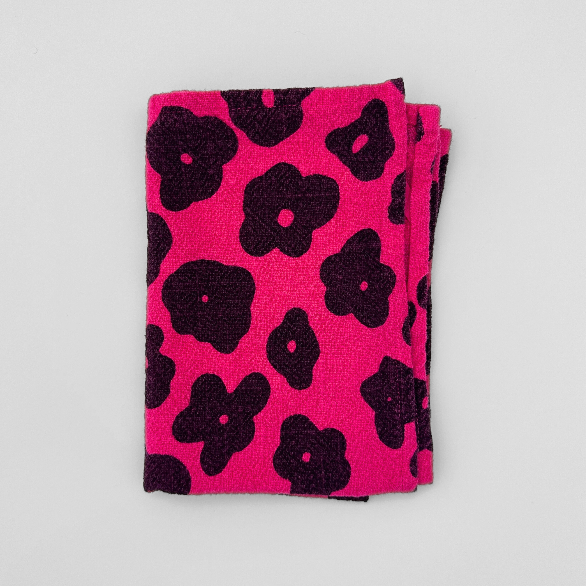Tea Towel - Celeste - Faded Black - Hot Pink
