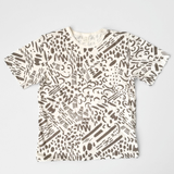 T-Shirt - Dashes & Moons in Warm Grey & Natural