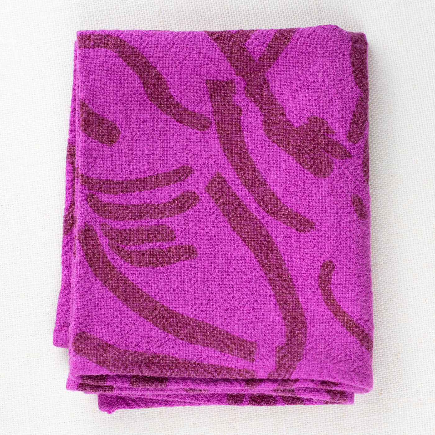 Tea Towel - Fold - Copper - Fuchsia