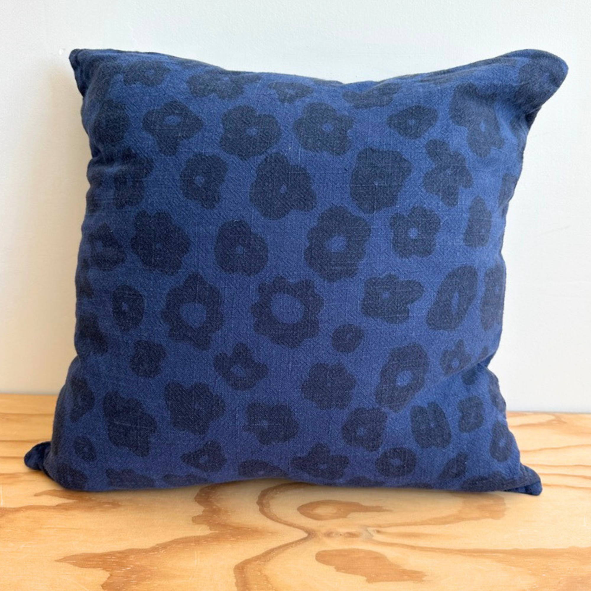 The Square Throw Pillow - Celeste in Faded Black & Midnight