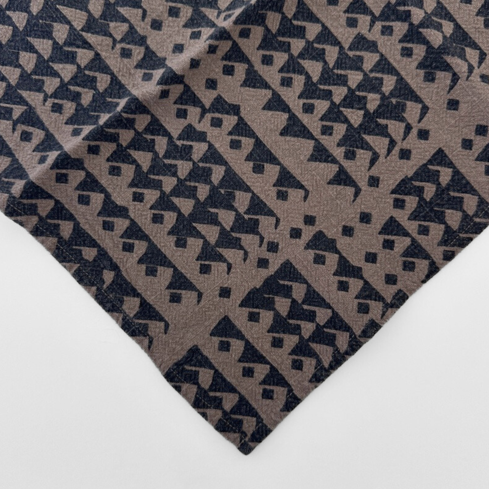 Tea Towel - Triangles - Indigo - Walnut