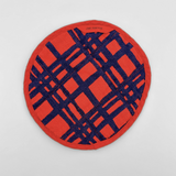 Circle Potholder - Darby - Midnight - Tomato