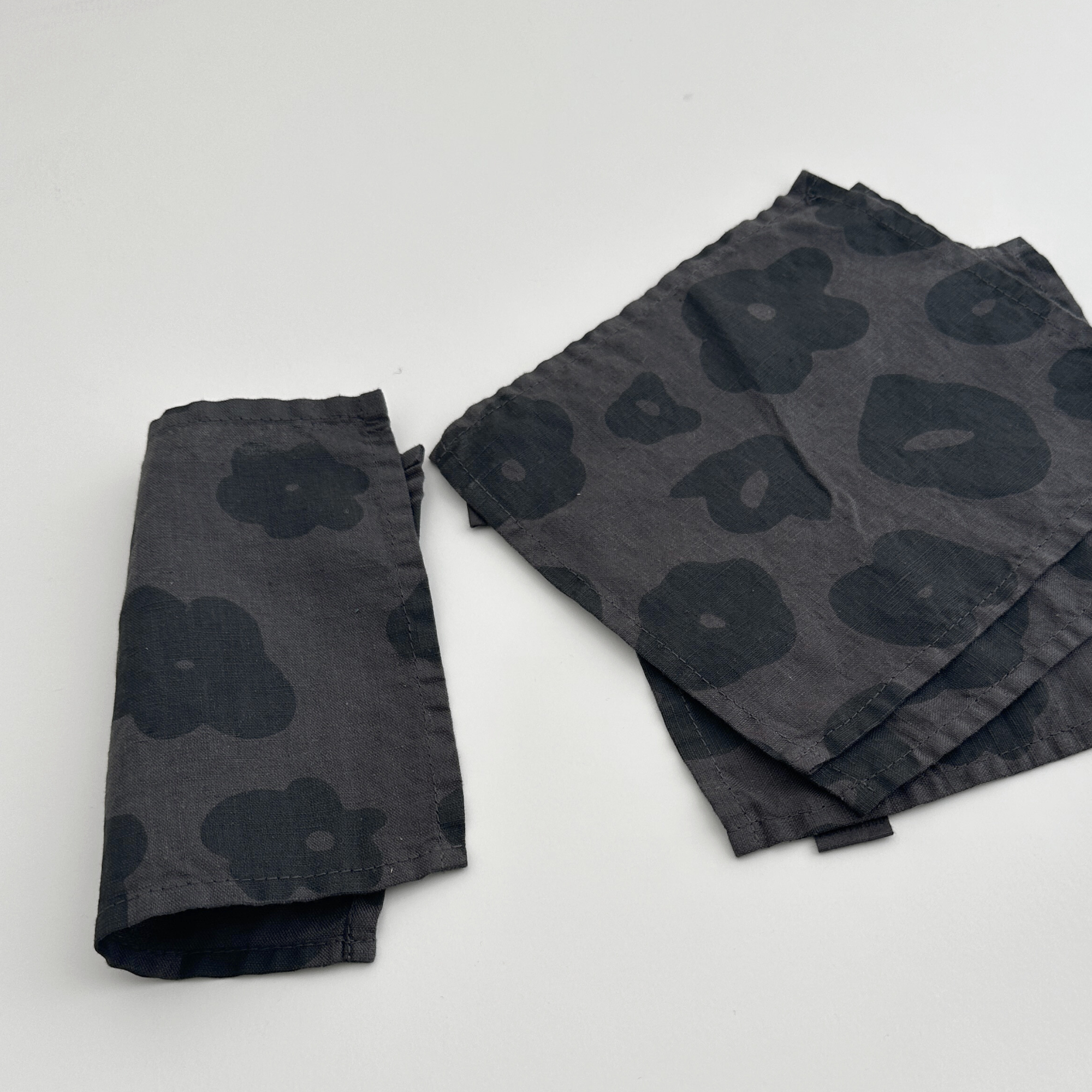 Light & Airy Cocktail Napkins - Set of 4 - Celeste - Faded Black - Faded Black