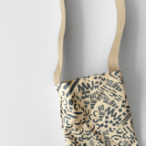 The Wine Tote - Dashes & Moons - Warm Grey - Natural