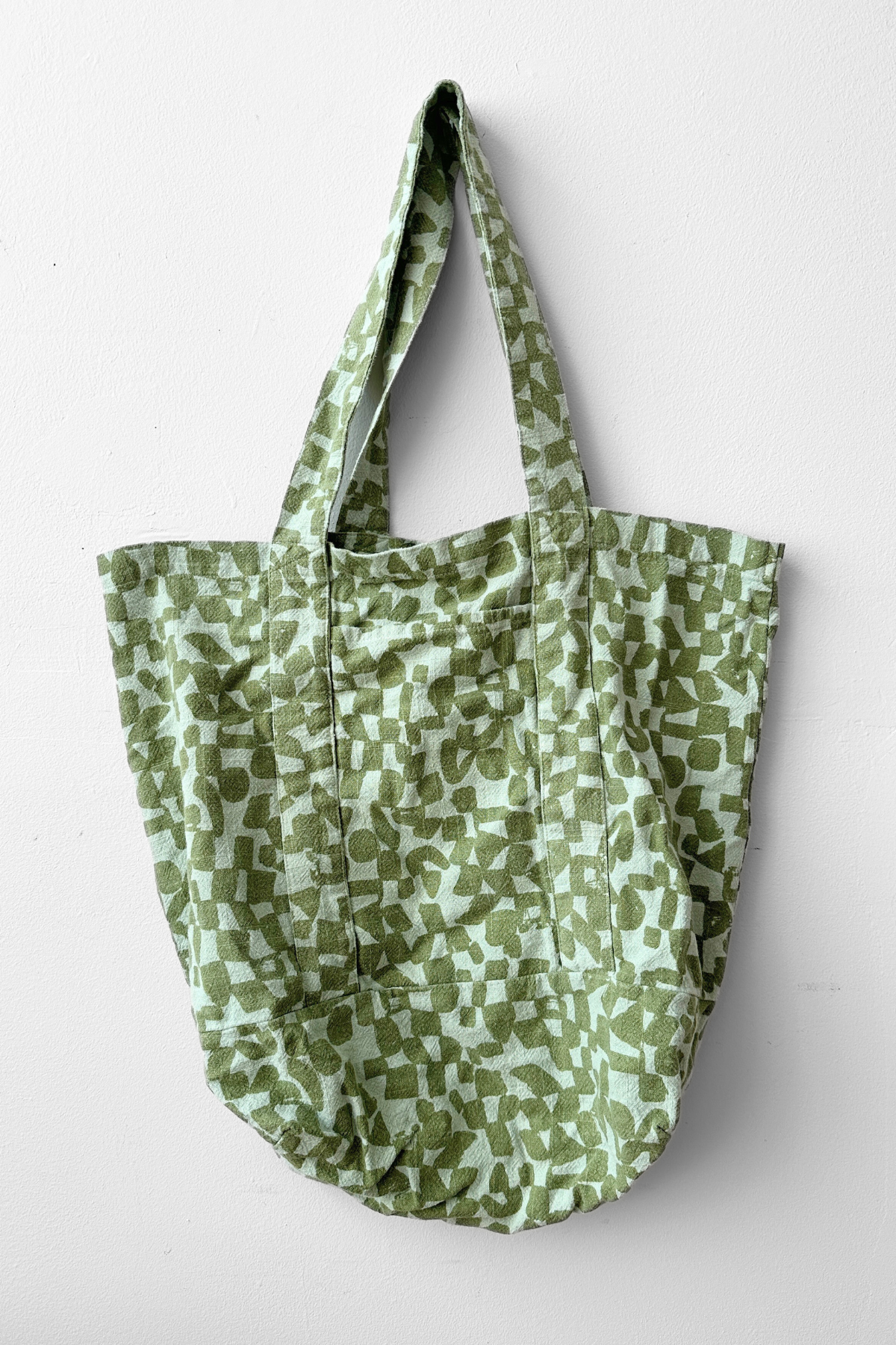 Big Sloppy Tote - Checks - Matcha - Sage