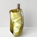 Wine Tote - Dottie in Lemon & Green Olive