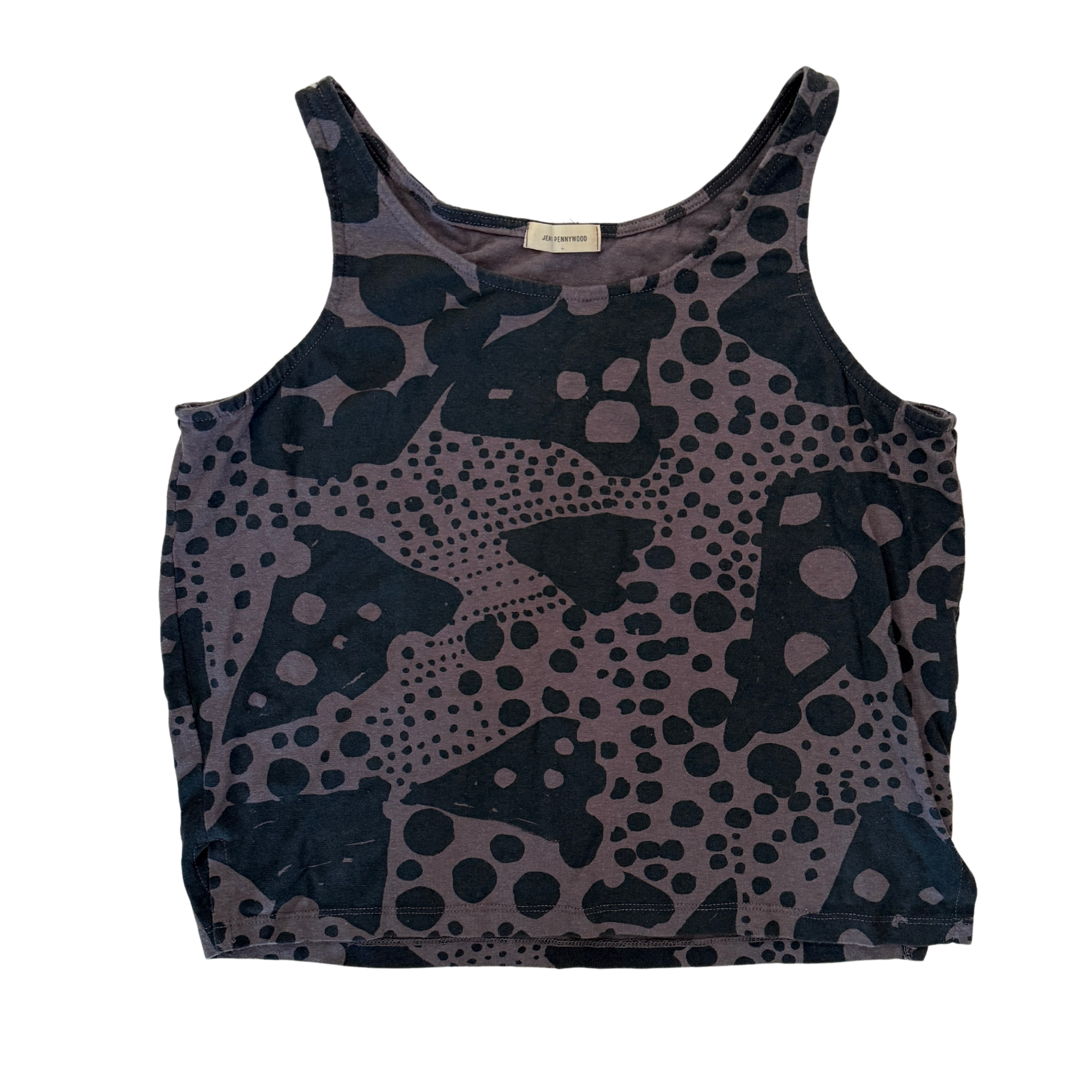 Tank Top - Dottie - Faded Black & Coal