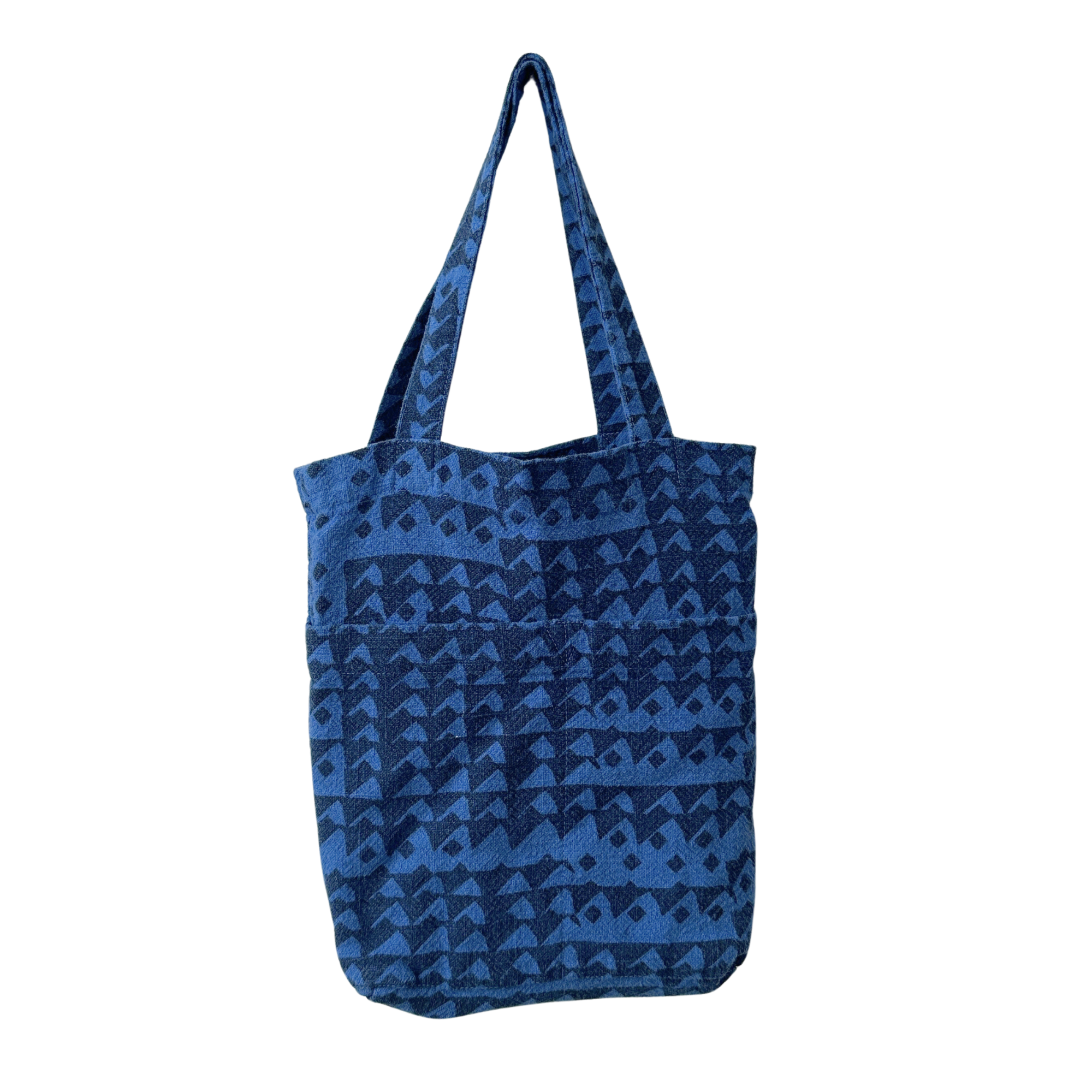 The Petite Tote - Triangles - Indigo - Ink