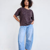 Studio Tee - Checks in Blackberry & Coffee