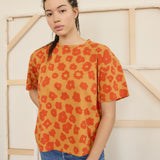 Studio Tee - Celeste in Tomato & Deep Gold