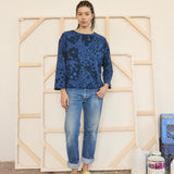 Long Sleeve T-Shirt - Dottie in Faded Black & Midnight