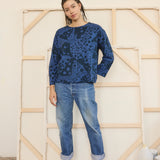 Long Sleeve T-Shirt - Dottie in Faded Black & Midnight