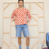 Long Sleeve T-Shirt - Celeste in Tomato & Natural