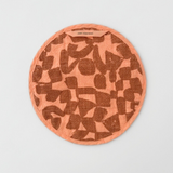 Circle Potholder - Checks - Amber - Peach