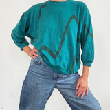 The Stevie Sweatshirt - Ziggy in Olive & Teal