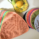 Triangle Potholder - Tiles - Peach - Shell