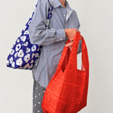 Foldie Tote - Celeste in Cobalt & Cream