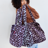 Medium Sloppy Tote - Checks - Blackberry - Fog