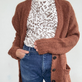 T-Shirt - Dashes & Moons in Warm Grey & Natural