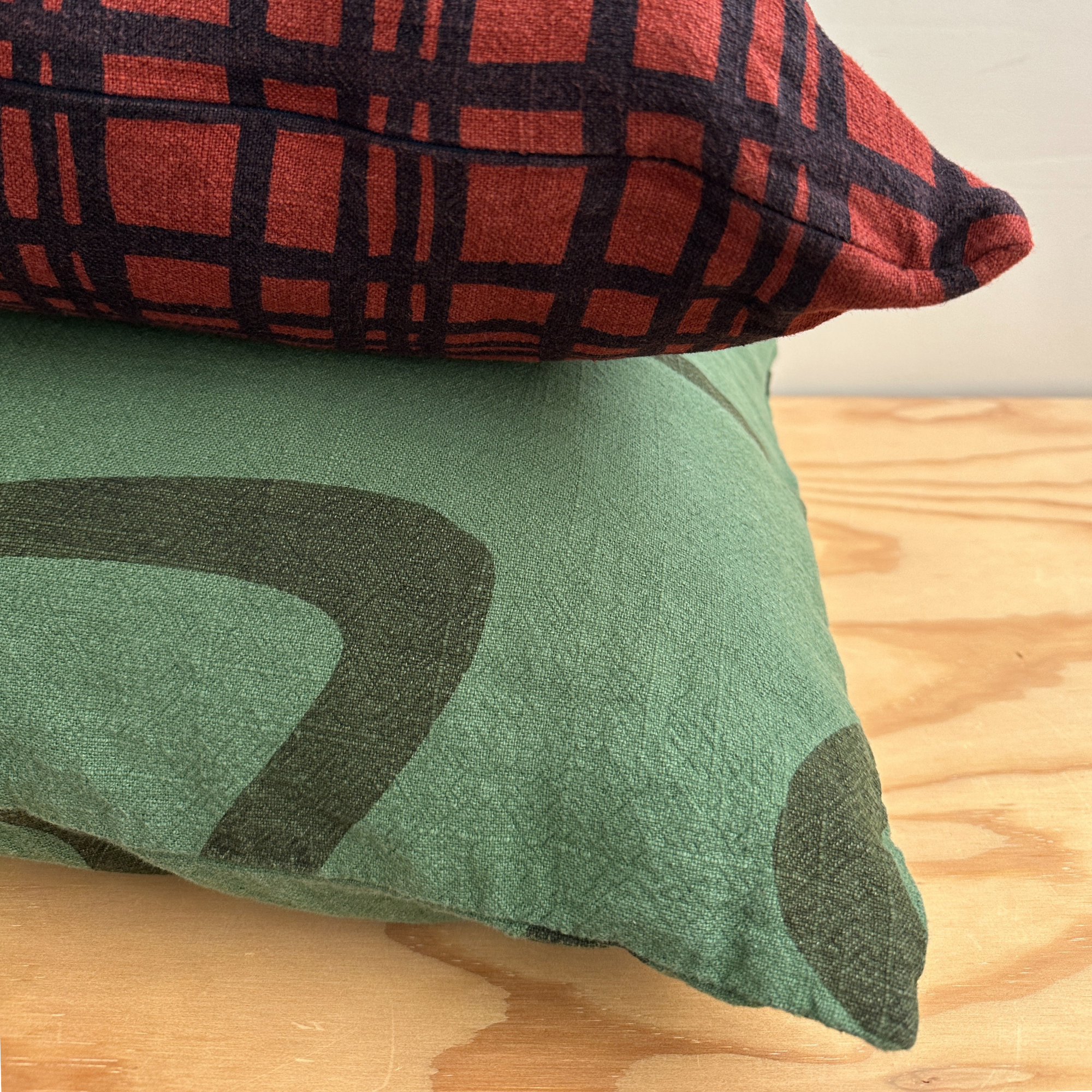 The Square Throw Pillow - Darby in Midnight & Clove