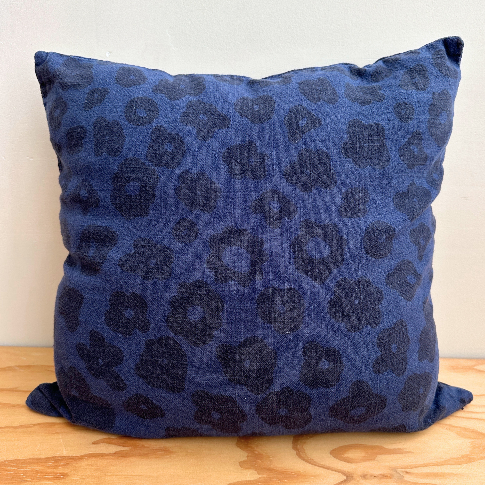 The Square Throw Pillow - Celeste in Faded Black & Midnight