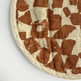 Circle Potholder - Checks - Amber - Natural