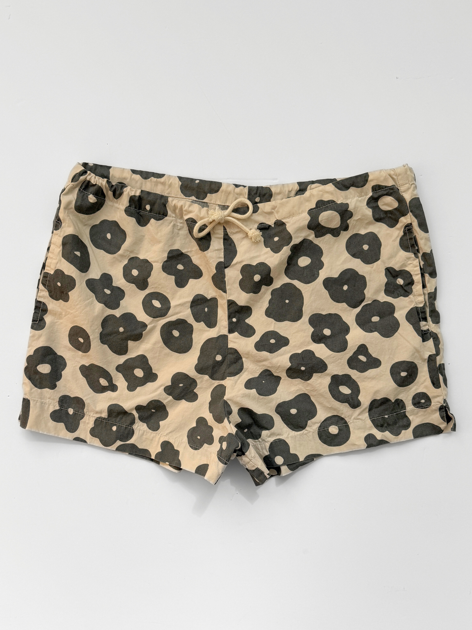 Cotton Poplin Shorts - Celeste - Faded Black - Deep Natural  *FACTORY SECOND*