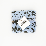 Bandana - Dashes & Moons - Charcoal - Sky Blue
