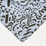 Bandana - Dashes & Moons - Charcoal - Sky Blue