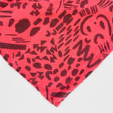 Bandana - Dashes & Moons - Charcoal - Raspberry