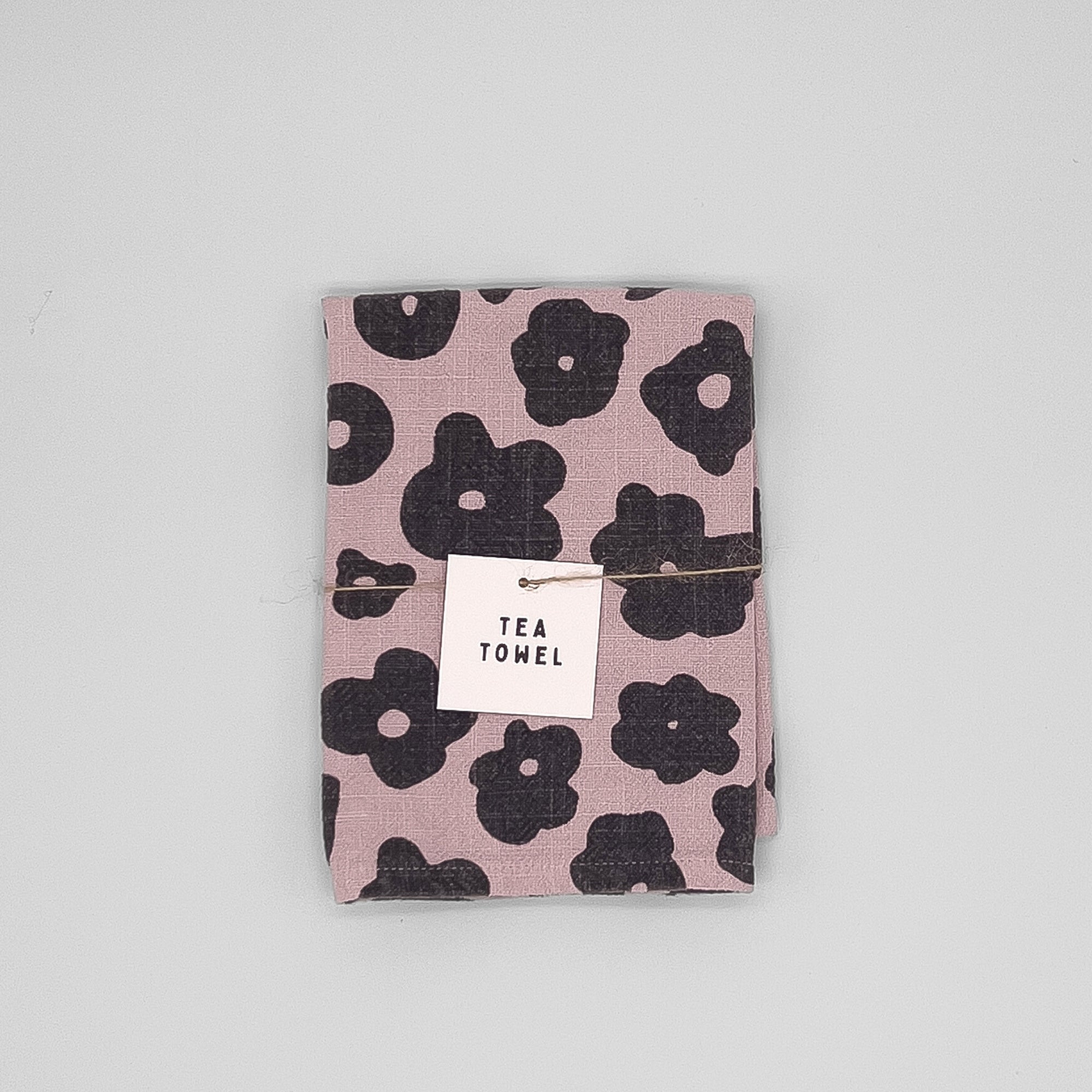 Tea Towel - Celeste - Faded Black - Tea Rose