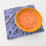 Tea Towel - Dashes & Moons - Warm Grey - Lilac Pop