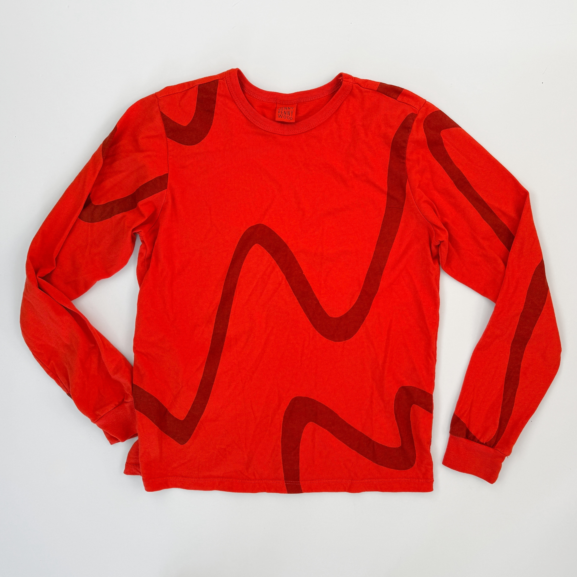 Long Sleeve T-Shirt - Ziggy in Brick & Tomato