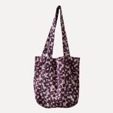 Medium Sloppy Tote - Checks - Blackberry - Walnut