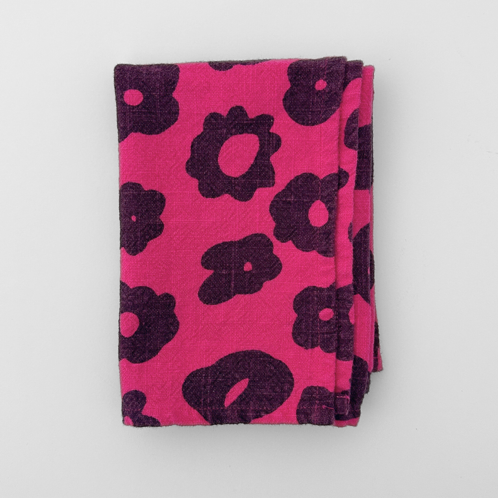 Tea Towel - Celeste - Faded Black - Hot Pink