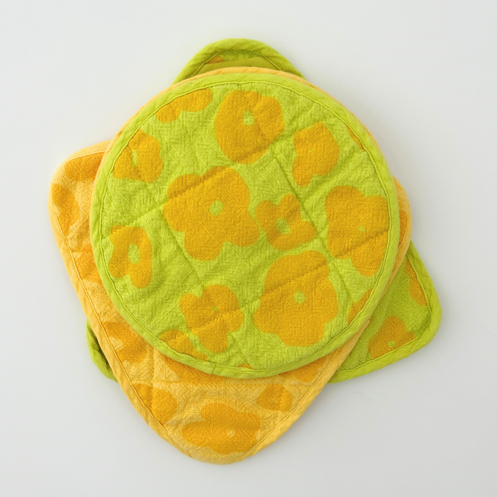 Circle Potholder - Celeste - Yellow - Super Lime