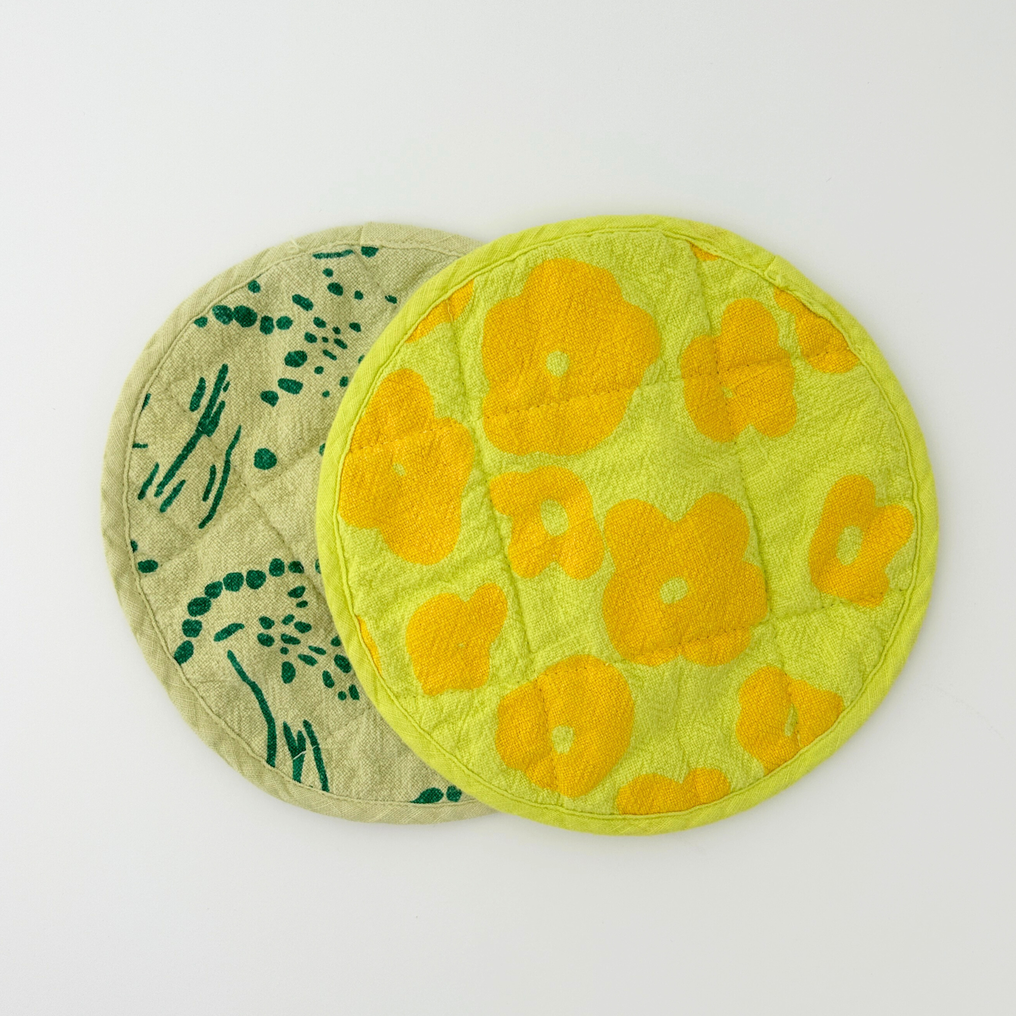 Circle Potholder - Celeste - Yellow - Super Lime