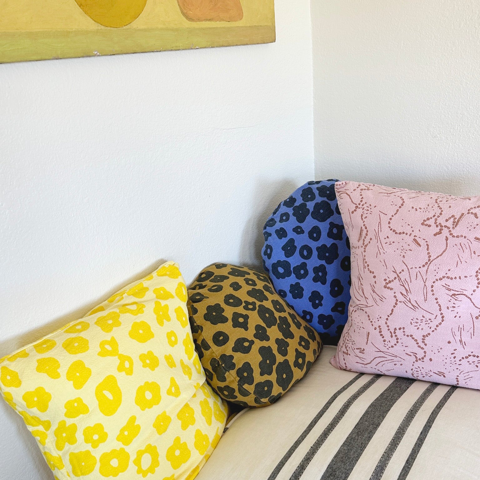 The Square Throw Pillow - Celeste in Yellow and Sunny Days