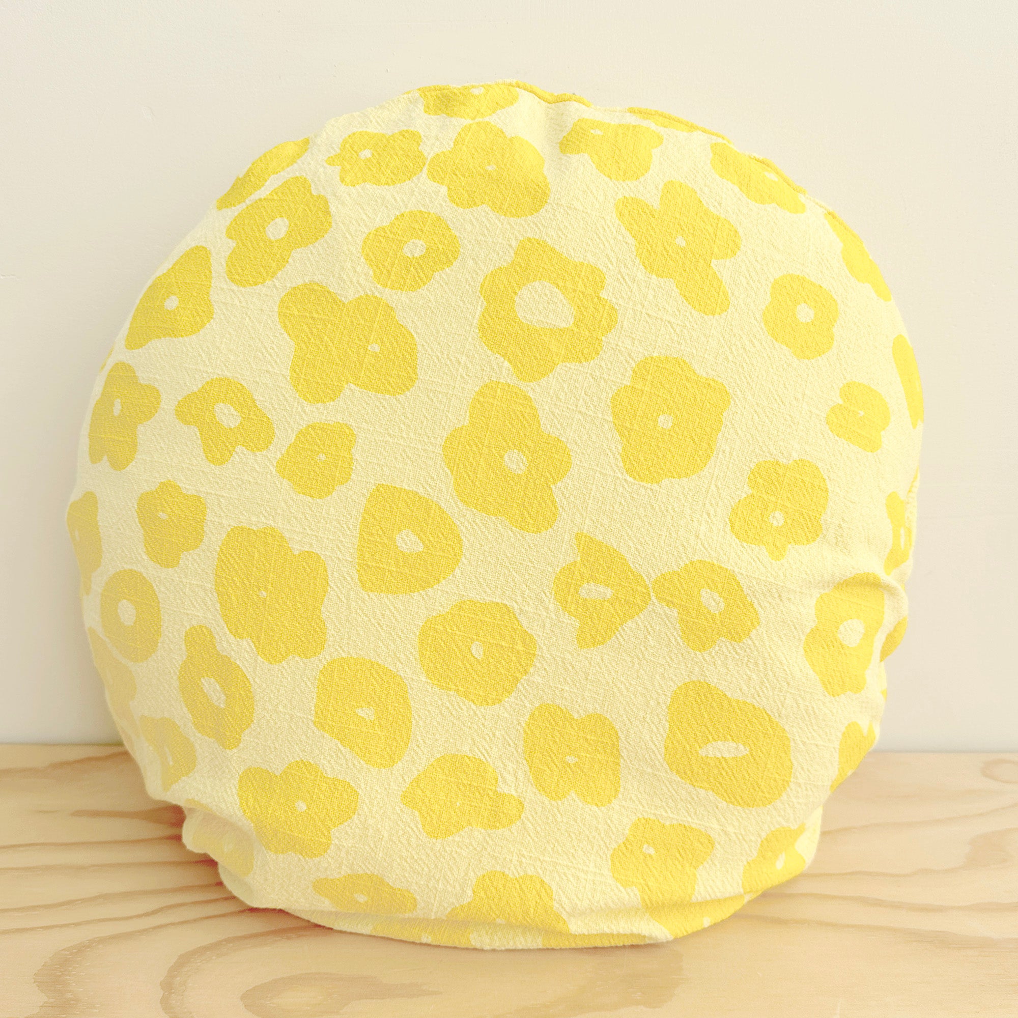 The Round Throw Pillow - Celeste in Yellow and Sunny Days