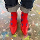 Celeste Crew - Tomato & Ultramarine Blue