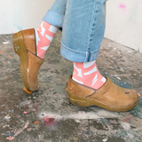 Checks Crew - Cream & Dusty Rose
