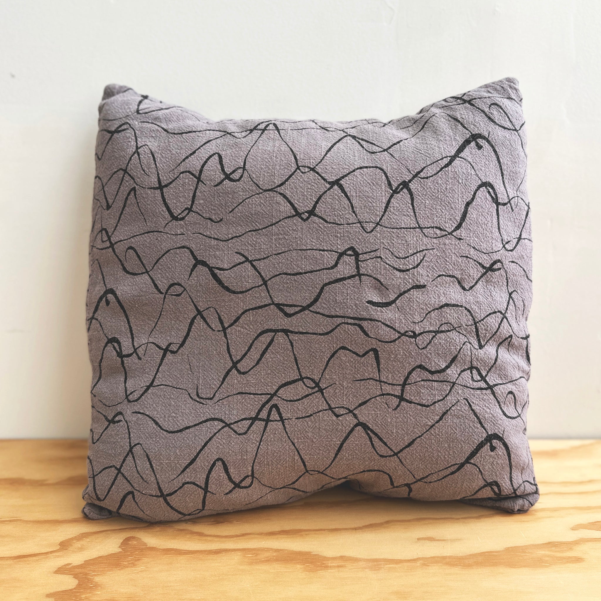 The Square Throw Pillow - Weave in Mulch and Walnut
