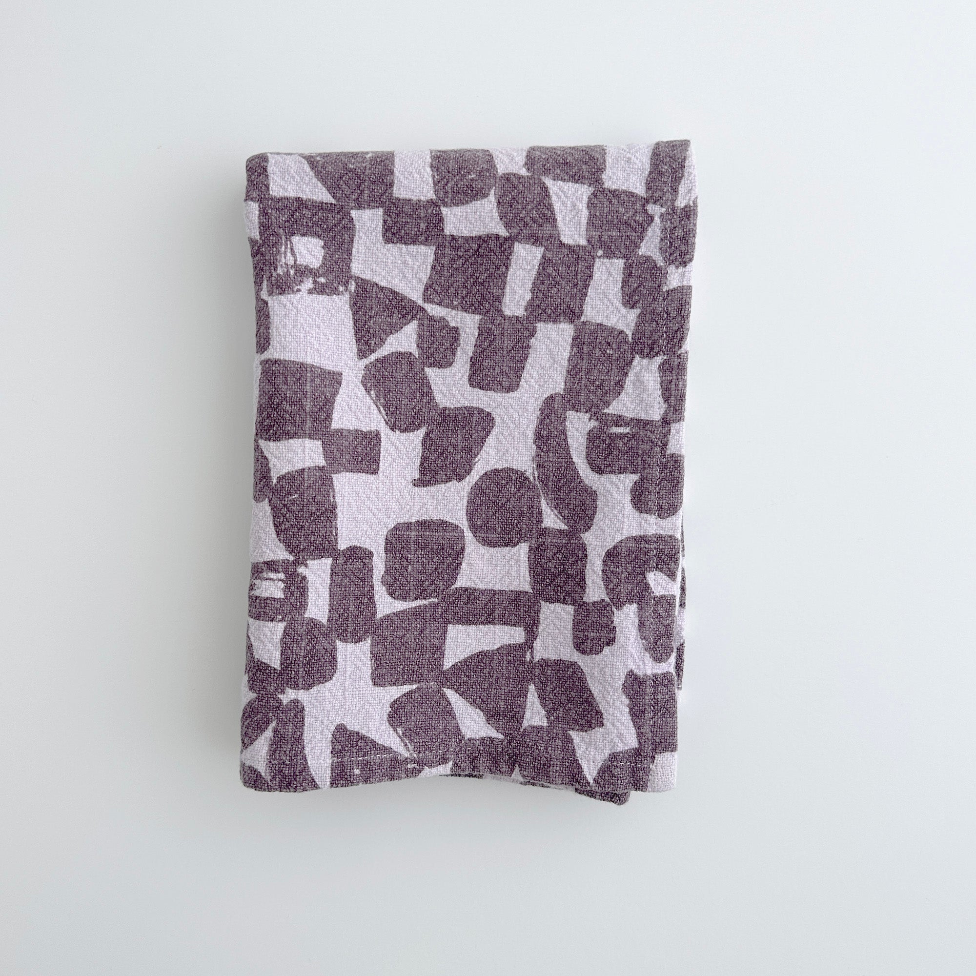 Tea Towel - Checks - Plum - Lavender