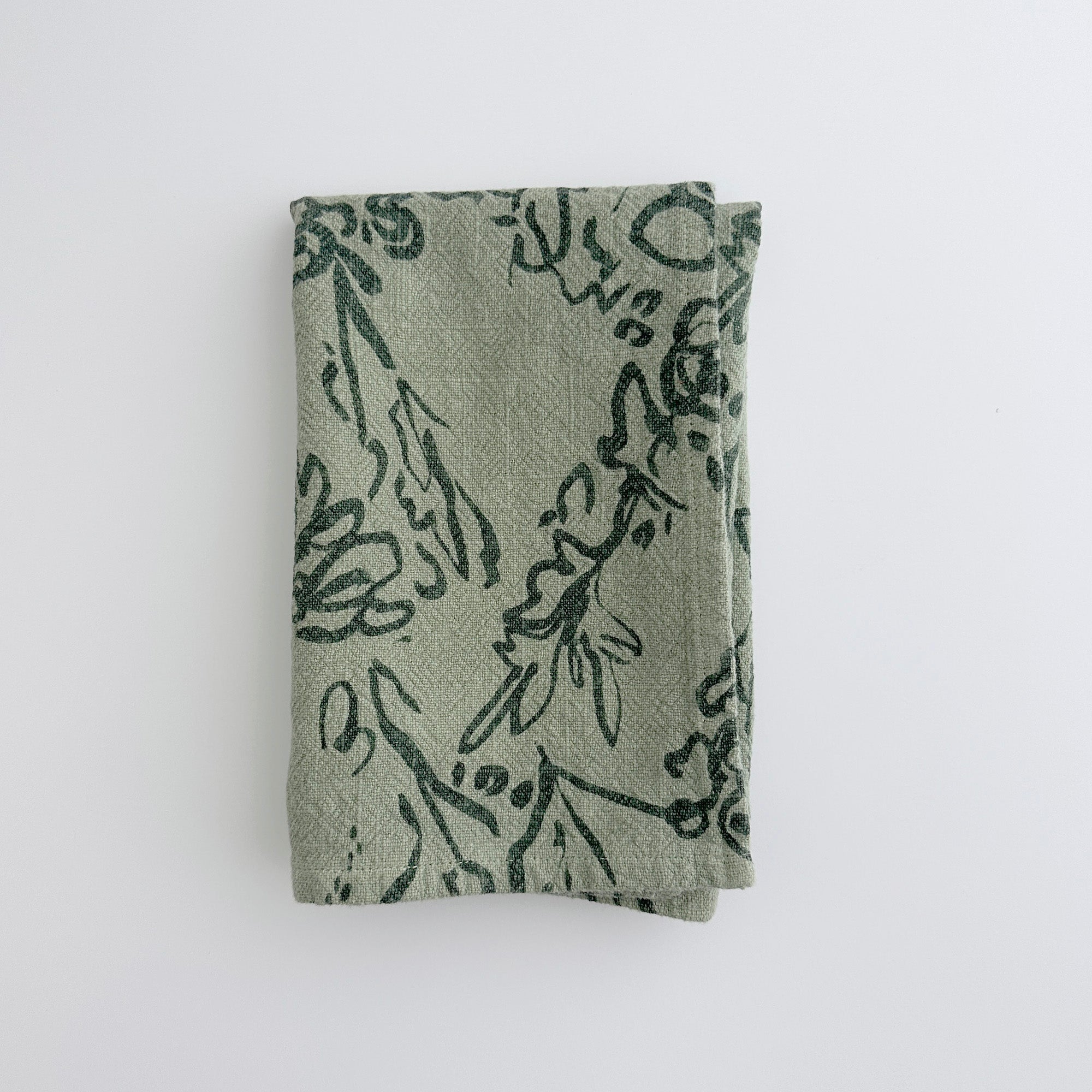 Tea Towel - Lattice - Pine - Sage