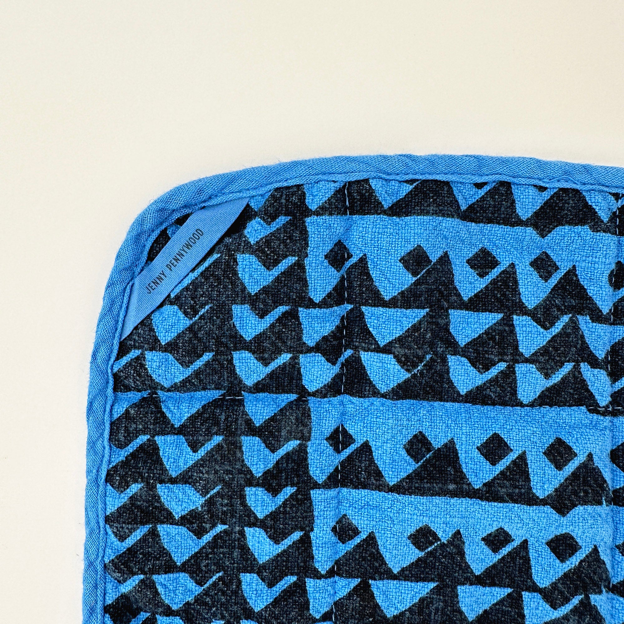 Potholder - Triangles - Midnight - Electric Blue