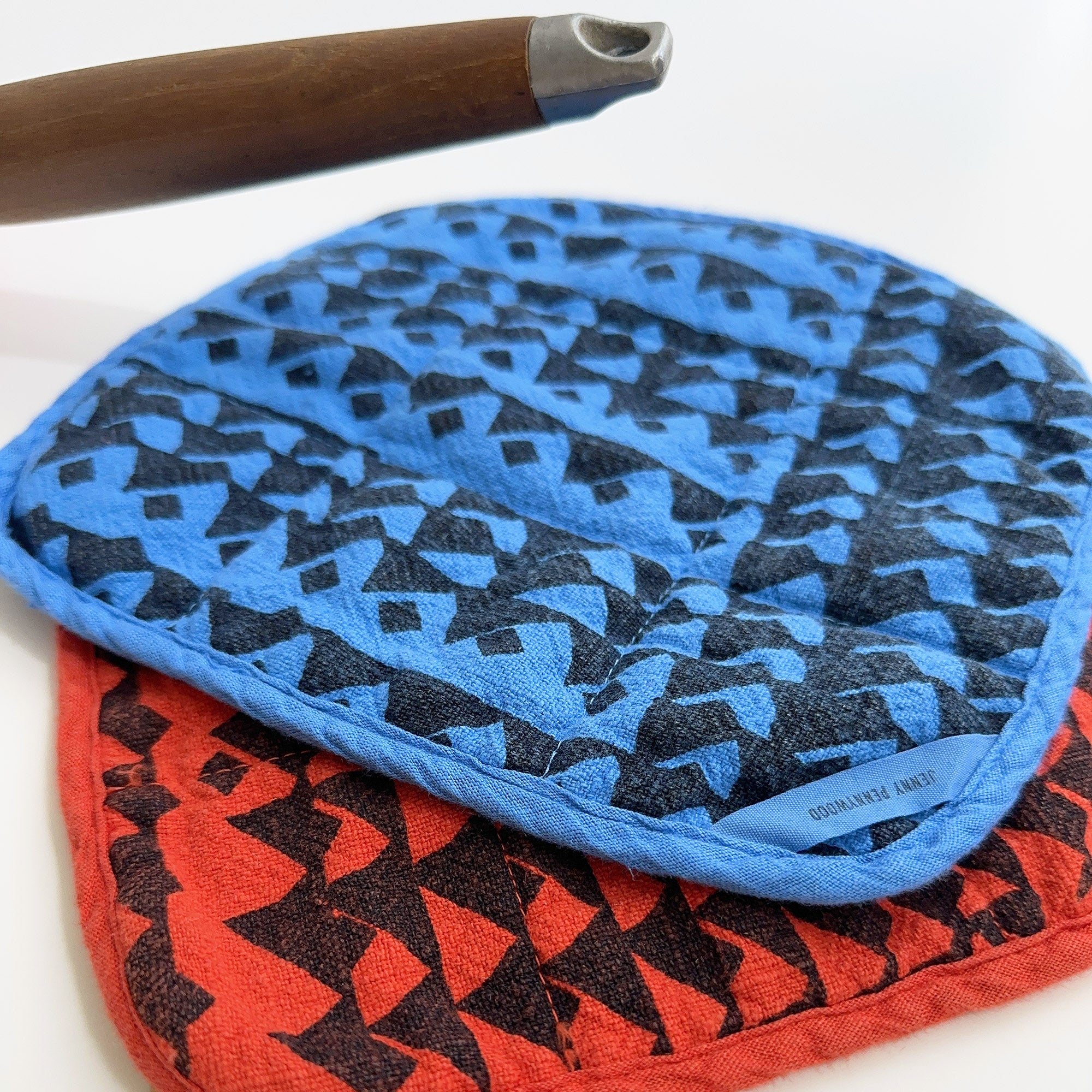 Potholder - Triangles - Midnight - Electric Blue