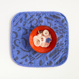 Potholder - Dashes & Moons - Charcoal  - Amparo Blue