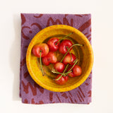 Tea Towel - Dashes & Moons - Brick - Misty Mauve
