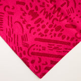 Tea Towel - Dashes & Moons - Brick - Hot Pink
